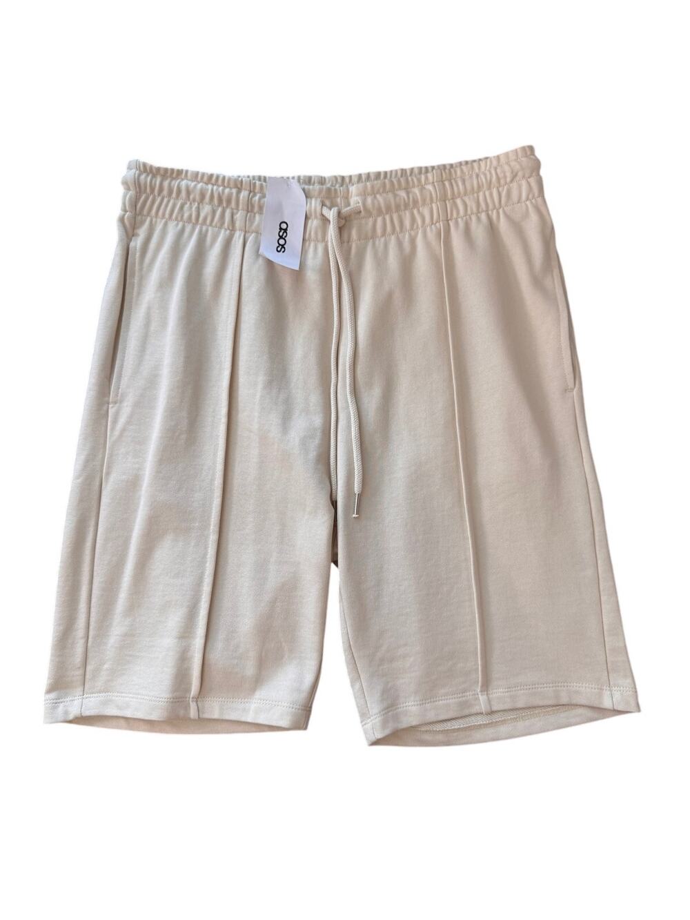 NWT ASOS NORDSTROM Men's Cream Elastic Waist Slim Pique Shorts Size M